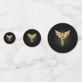 Gold Polygonal Symbol Caduceus Konfetti (Rückseiten)