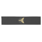 Gold Polygonal Symbol Caduceus Kurzer Tischläufer (Horizontal)