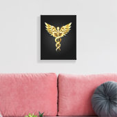 Gold Polygonal Symbol Caduceus Leinwanddruck (Insitu (Wohnzimmer))