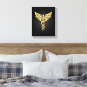 Gold Polygonal Symbol Caduceus Leinwanddruck (Insitu (Schlafzimmer))
