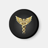 Gold Polygonal Symbol Caduceus Magnet (Vorne)