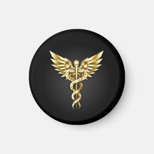 Gold Polygonal Symbol Caduceus Magnet (Vorne)