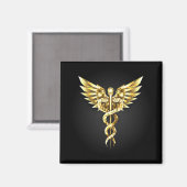 Gold Polygonal Symbol Caduceus Magnet (Vorderseite/Rückseite)
