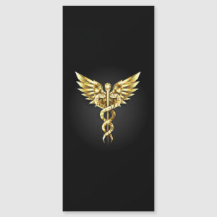 Gold Polygonal Symbol Caduceus Magneteinladung