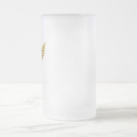 Gold Polygonal Symbol Caduceus Mattglas Bierglas (Mittel)