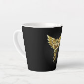 Gold Polygonal Symbol Caduceus Milchtasse (Linke Ecke)