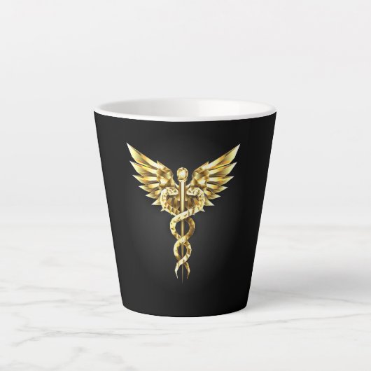 Gold Polygonal Symbol Caduceus Milchtasse (Vorderseite)