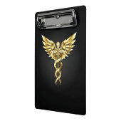 Gold Polygonal Symbol Caduceus Mini Klemmbrett (Gewinkelt2)