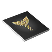 Gold Polygonal Symbol Caduceus Notizblock (angewinkelt)