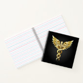 Gold Polygonal Symbol Caduceus Notizblock (Innenseite)