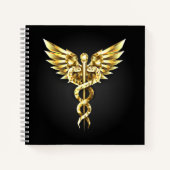 Gold Polygonal Symbol Caduceus Notizblock (Vorderseite)