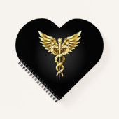 Gold Polygonal Symbol Caduceus Notizblock (Vorderseite)