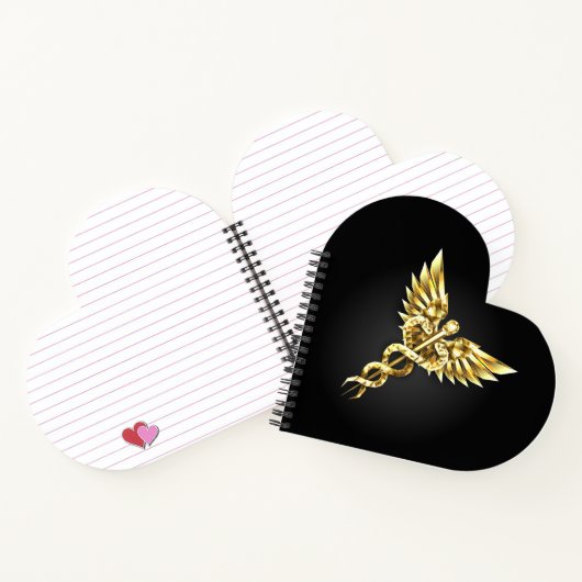 Gold Polygonal Symbol Caduceus Notizblock (Innenseite)