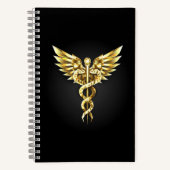 Gold Polygonal Symbol Caduceus Notizblock (Vorderseite)