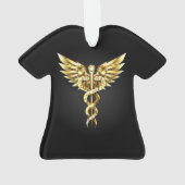 Gold Polygonal Symbol Caduceus Ornament (Rückseite)