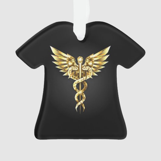 Gold Polygonal Symbol Caduceus Ornament (Vorderseite)