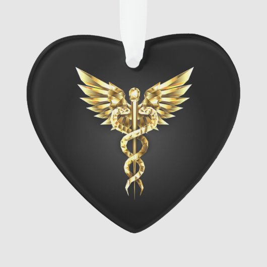 Gold Polygonal Symbol Caduceus Ornament (Vorderseite)
