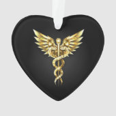 Gold Polygonal Symbol Caduceus Ornament (Rückseite)