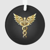Gold Polygonal Symbol Caduceus Ornament (Rückseite)
