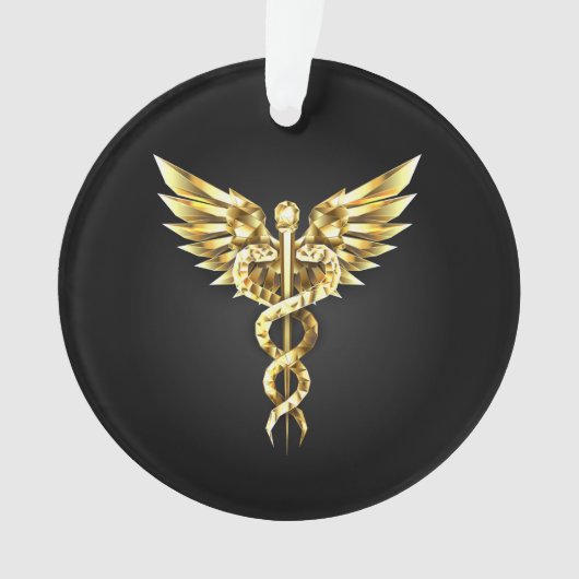 Gold Polygonal Symbol Caduceus Ornament (Vorderseite)