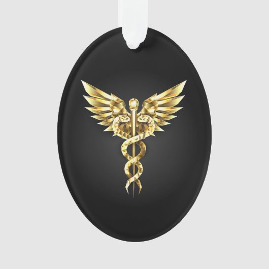 Gold Polygonal Symbol Caduceus Ornament (Vorderseite)