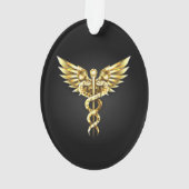 Gold Polygonal Symbol Caduceus Ornament (Rückseite)