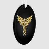 Gold Polygonal Symbol Caduceus Ornament (Vorderseite)