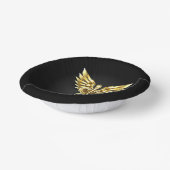 Gold Polygonal Symbol Caduceus Pappteller (Gewinkelt)