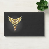Gold Polygonal Symbol Caduceus Post-it Klebezettel (Büro)