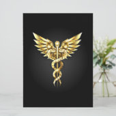 Gold Polygonal Symbol Caduceus Programm (Stehend Vorderseite)