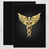 Gold Polygonal Symbol Caduceus Programm (Vorne/Hinten)