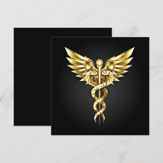 Gold Polygonal Symbol Caduceus Programm (Vorne/Hinten)