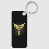 Gold Polygonal Symbol Caduceus Schlüsselanhänger (Rückseite)