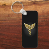 Gold Polygonal Symbol Caduceus Schlüsselanhänger (Vorderseite)