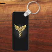Gold Polygonal Symbol Caduceus Schlüsselanhänger (Rückseite)