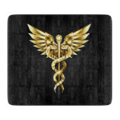 Gold Polygonal Symbol Caduceus Schneidebrett (Vorderseite)