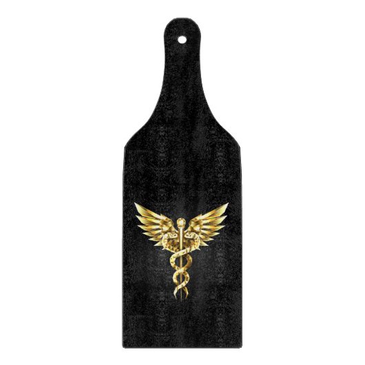 Gold Polygonal Symbol Caduceus Schneidebrett (Vorderseite)