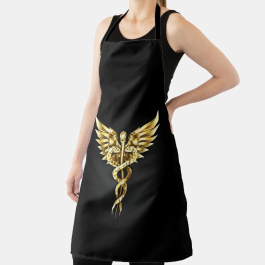 Gold Polygonal Symbol Caduceus Schürze (InSitu)