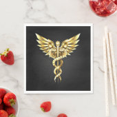 Gold Polygonal Symbol Caduceus Serviette (Beispiel)