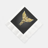 Gold Polygonal Symbol Caduceus Serviette (Ecke)