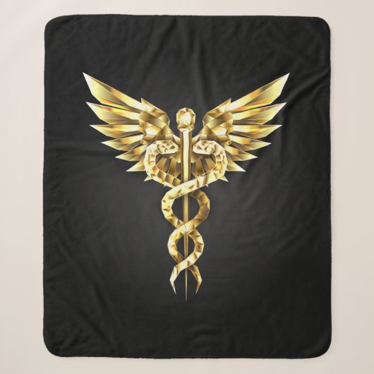 Gold Polygonal Symbol Caduceus Sherpadecke (Vorderseite)