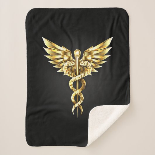 Gold Polygonal Symbol Caduceus Sherpadecke (Vorderseite)