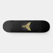 Gold Polygonal Symbol Caduceus Skateboard (Horizontal)