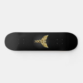 Gold Polygonal Symbol Caduceus Skateboard (Horizontal)