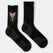 Gold Polygonal Symbol Caduceus Socken (Rechts)