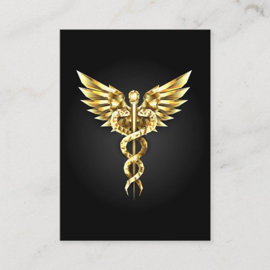 Gold Polygonal Symbol Caduceus Terminkarte (Vorderseite)