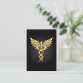 Gold Polygonal Symbol Caduceus Terminkarte (Stehend Vorderseite)