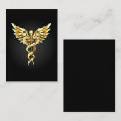 Gold Polygonal Symbol Caduceus Terminkarte (Vorne/Hinten)