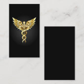 Gold Polygonal Symbol Caduceus Treuekarte (Vorne/Hinten)