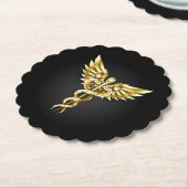 Gold Polygonal Symbol Caduceus Untersetzer (angewinkelt)